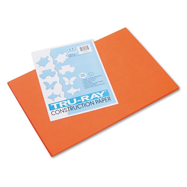 Pacon Paper, Construction, 12" x 18", Orange, PK50 103034